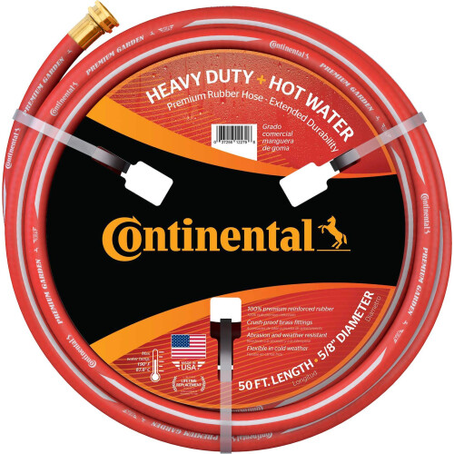 Continental Continental Premium Κόκκινος Σωλήνας Κήπου Υψηλής Αντοχής, 5/8in Διάμετρος x 50ft Μήκος