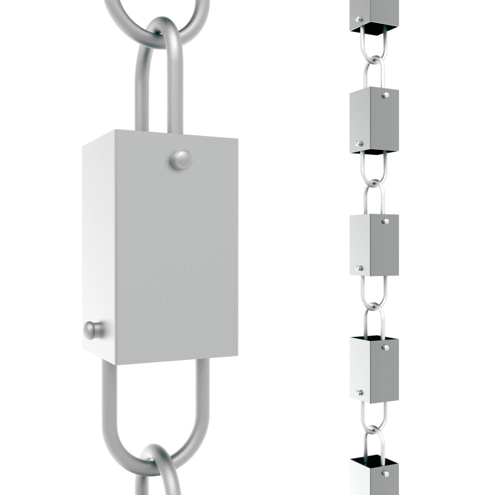 Rain Chains Direct - Chaîne de pluie à maillons carrés - 8,5 pi - Fraisée durable