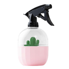 (Pink) 500ml Spray Bottle Rotating Nozzle Large Capacity Plastic Leak-proof Watering Plant Spray for Home Qinhai