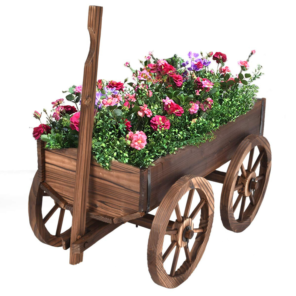 Support de pot de fleurs en bois Giantex avec roulettes pour jardin à domicile