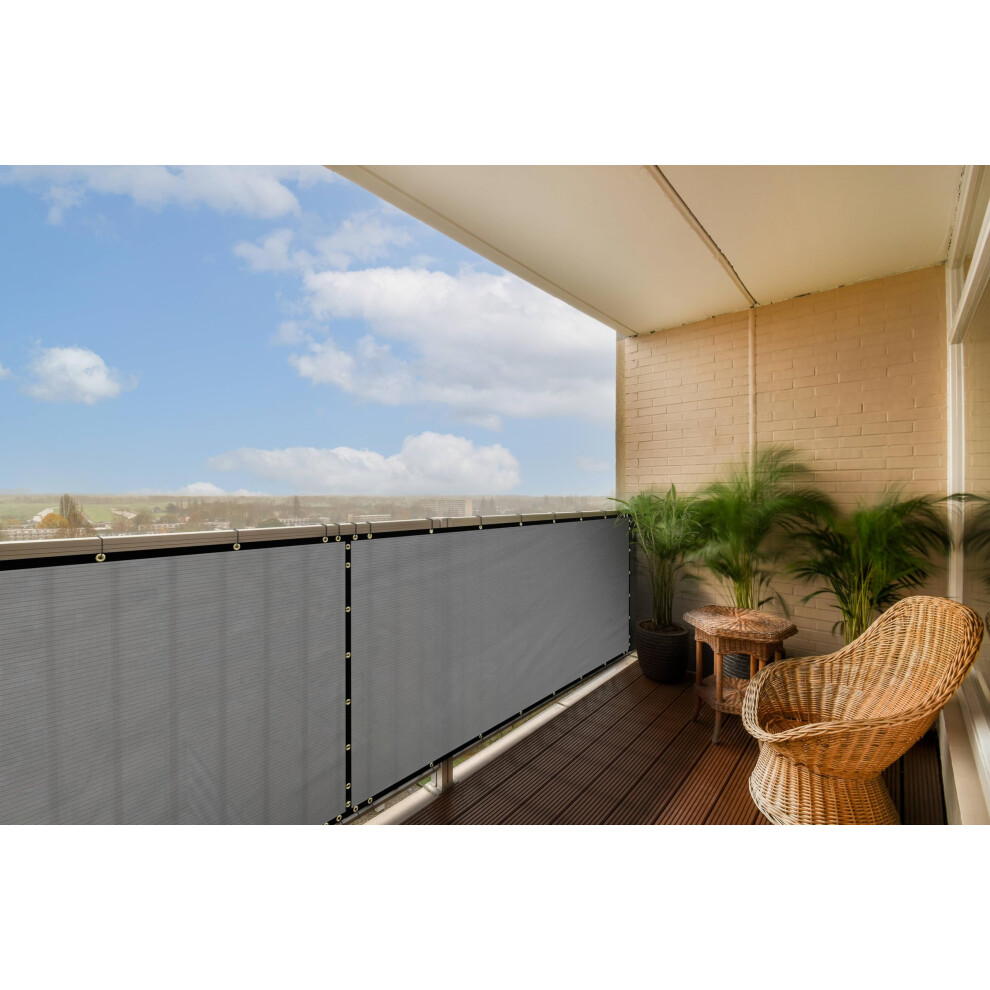 Brise-vue ColourTree 3' x 10' gris pour balcon - Paravent pour balcon, balustrade, terrasse, porche, appartement - Qualit    commerciale 170 g/m    -