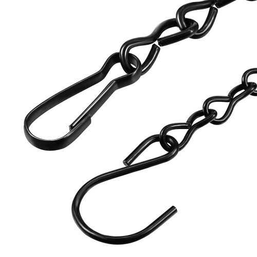 2 Pacote Corrente Suspensa para Alimentadores de Pássaros, Jardineiras, Lanternas e Ornamentos (9.5 Polegadas, Preto) 2