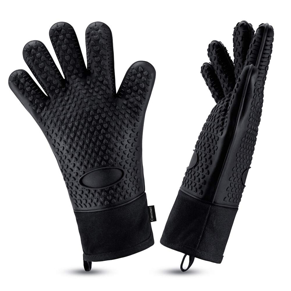 Gants de barbecue Comsmart en silicone résistant à la chaleur, gants de cuisson longs