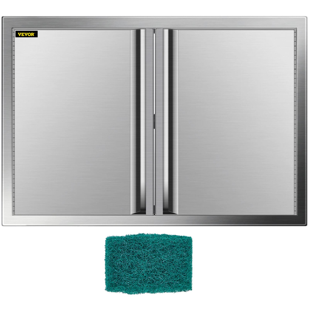 VEVOR BBQ Access Door 28 x 19 Inch  Double BBQ Door Stainless Steel wi