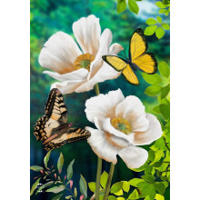 Butterflies and Poppies Spring Garden Flag Floral 12.5"""" x 18"""" Briarwood Lane