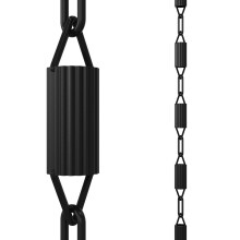 Rain Chains Direct - Manicotti Rain Chain - 8.5 FT - Durable Black Pow