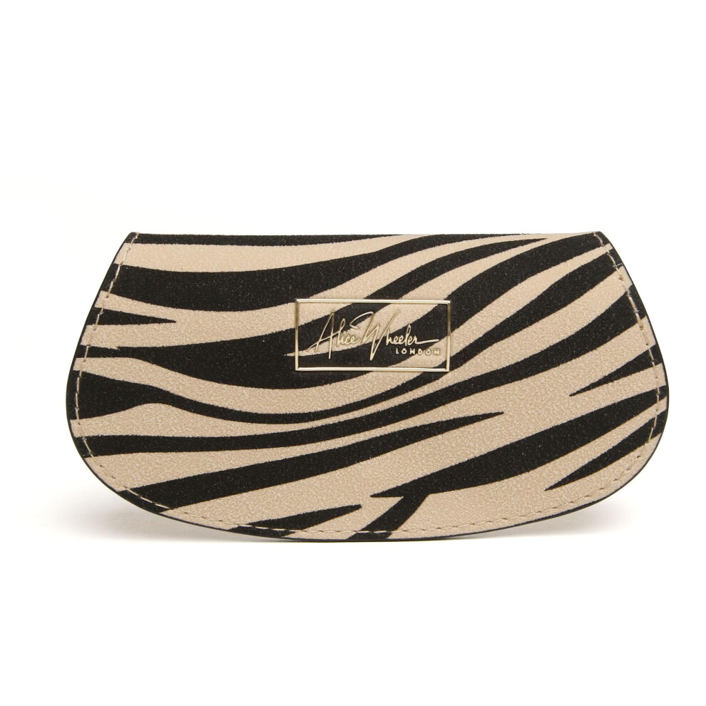 Alice Wheeler Light ( Zebra) Eyeglasses Case -Vegan Leather