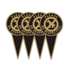 Please Be Respectful 4Pack12x6 No Dog Poop Yard Metal Signs Double Sided No Pooping Dog Sign UV Protected and Weatherproof