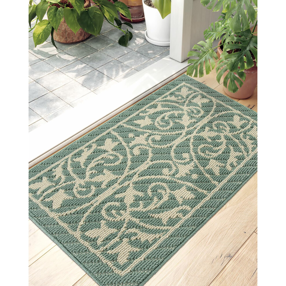 DEXI Paillasson d'intérieur pour entrée, tapis de sol, paillasson d'intérieur, tapis d'entrée, antidérapant, lavable, 195 x 315 cm, foncé S