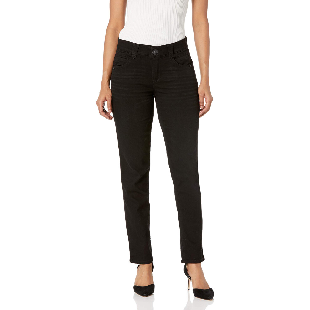 Jean droit pour femme Democracy Petite Ab Solution, noir, 16P