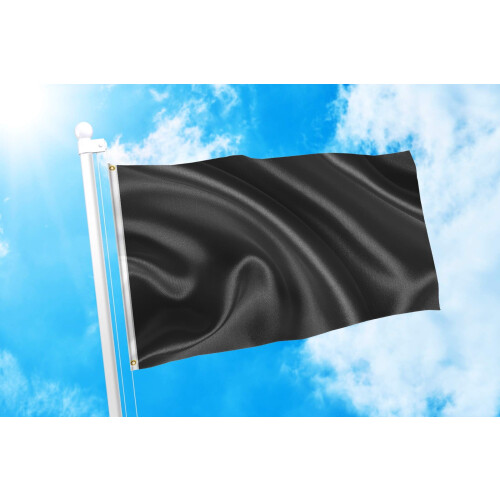 DMSE Solid Blank Flag 3X5 Ft Foot Flag UV Resistant (3x5 Nylon Black) 1