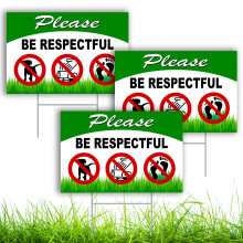 3-teiliges Schild mit Pfahl zum Schutz vor Gras 30,5 x 20,3 cm, doppelseitiges Coroplast-Schild Hunde vom Rasen fernhalten Hundeschilder Kein