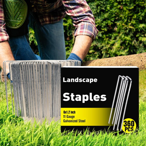 HongWay 360pcs 6 Polegadas Grampos de Paisagismo Galvanizados, Estacas U para Jardim 2