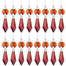 20 Stck Kristall-Eiszapfen-Prismen, Kronleuchter-Ersatz-Tropfenanhnger, achteckige Kristallglas-Spitzenperlen fr Hochzeit, Weihnachten, Vorhang, L