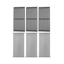 Grates de grill en fonte Easibbq et plaques d'emetteur en acier inoxydable pour Charbroil Commercial infrarouge 3 bruleur 463242516 463242515 466