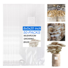 zwxt 50Pcs Mushroom Growing Bag 6 Mil Thick Mushroom Spawn Bags Autoclavable Bags 8x5x20 Mushroom Grow Kit 02 Micron Filt