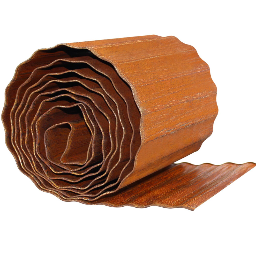 Meyoppm Gegolfde Tuinrand 10 X 20 Metalen Verroeste Landschapsrand Stevige Tuin Lange Stroken Metalen Rand Voor Landschapsrand-image