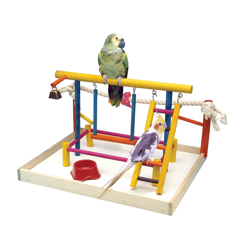 Penn-Plax Bird Life Wooden Playpen - Perfect for Sun Conures Ring Necks and Similar Sized Parrots - Extra-Large
