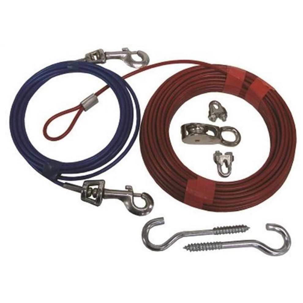 PDQ Boss Pet Q5070 000 99 70' Large Dog Trolley System with Leash  Reds