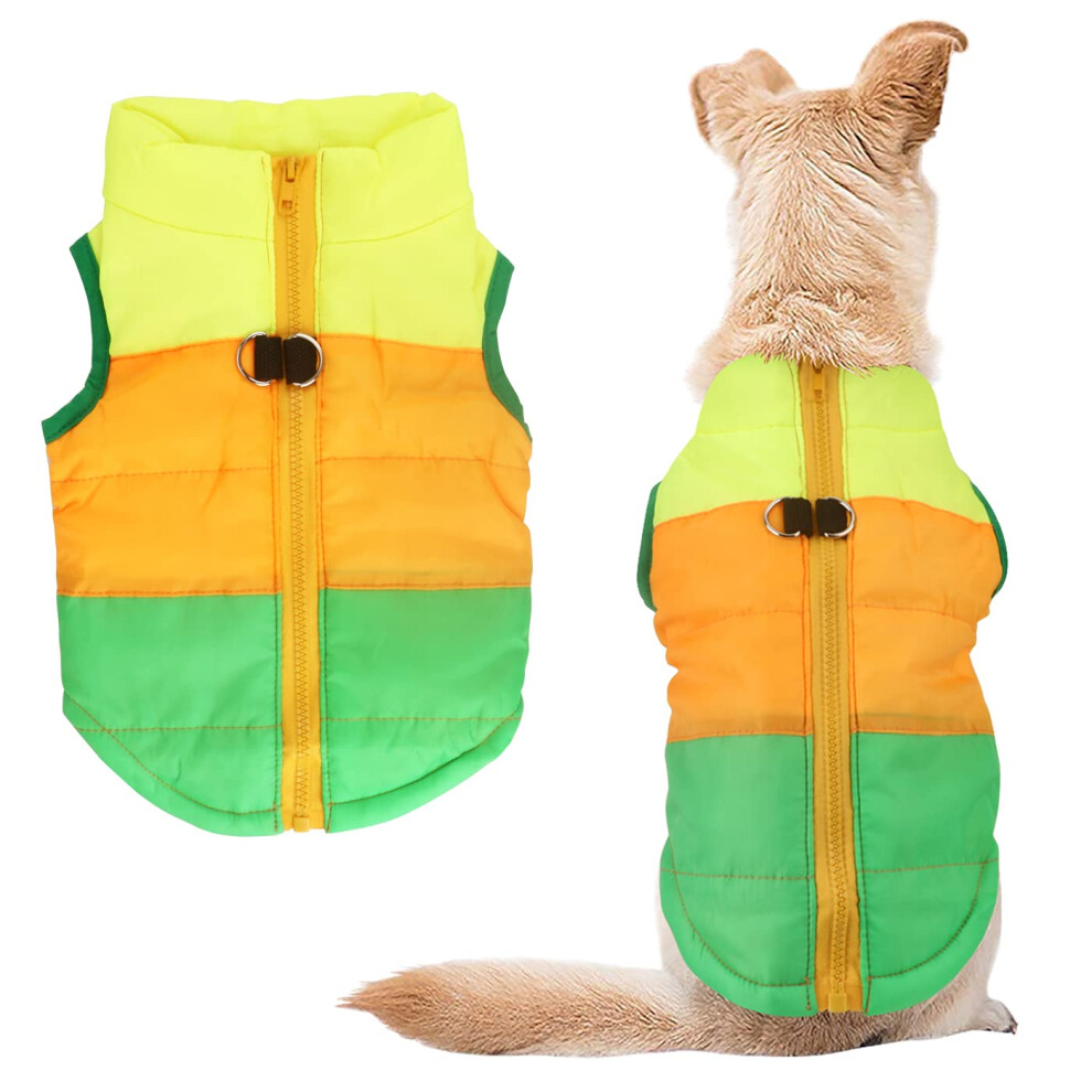 Idepet Cappotto Per Cani E Gatti Con Guinzaglio, Colore: Ancora, Patchwork, Imbottito, Per Cuccioli, Orsacchiotti E Chihuahua, Giacca, Gilet, Cos-image