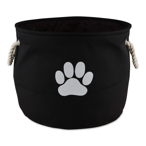 Bone Dry Pet Storage Collection Collapsible Bin  Medium Round  Black