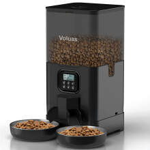 Voluas Comedero Automtico para Gatos para Dos Gatos Comedero Doble para Mascotas con 2 Cuencos de Acero Inoxidable Comedero para Gatos Temporiza