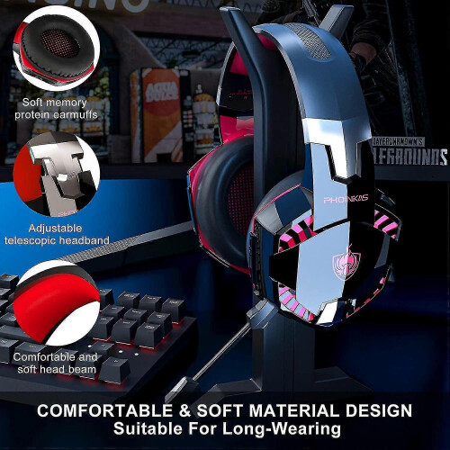 (Blue)Bluetooth Wireless Headphone With Mic For Ps4, Xbox One, And Pc Gaming - Compatible With Ps5 2