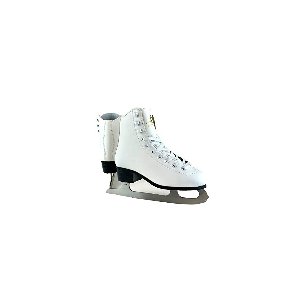 American Athletic Shoe Girl's Tricot Lined Ice Skates White 12