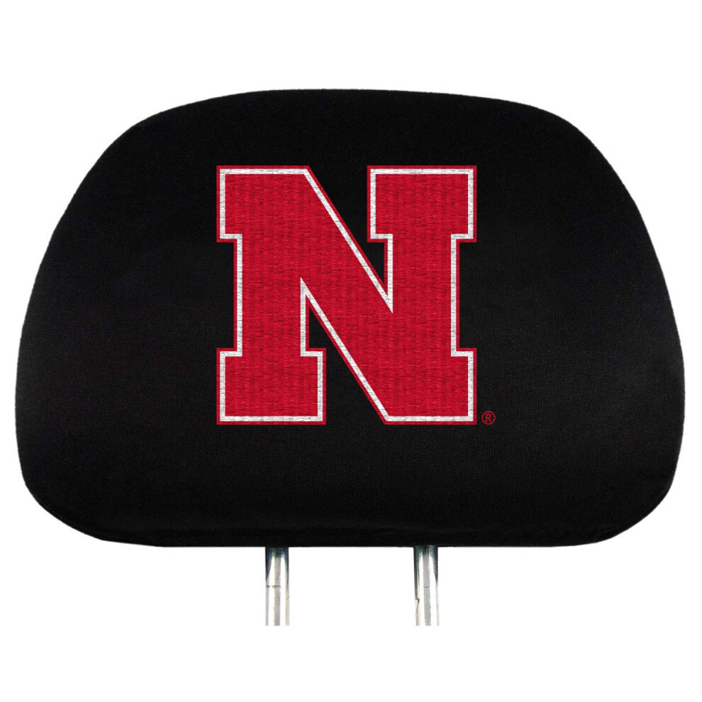 University Of Nebraska Head Rest Cover Set 681620940428