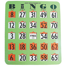 Maxiaids Easy Read Finger - Tip Bingo Card -Green