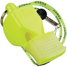 Fox 40 Classic CMG Safety Whistle med Breakaway Lanyard Neon