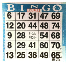 Amerikanska spel 1 på blå bingopapperkort (500 kort per förpackning)