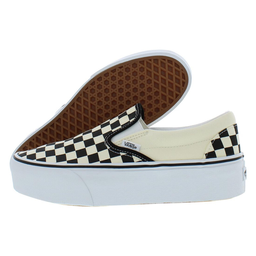 Vans Women's UA Classic Slip-On Stackform Sneakers CheckerboardBlack/White 6.5 Medium US