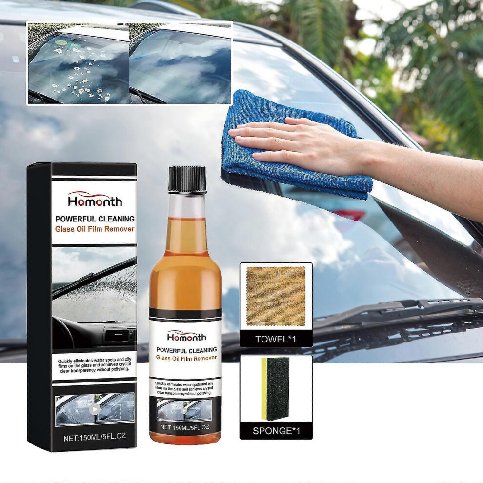 (1Pcs) Oil Film Remover For Glass, Car Glass Oil Film Stain Removal Cleaner, Car Glass Oil Film Remover, Car Glass Windshield Oil Film Cleaner 5014561003719