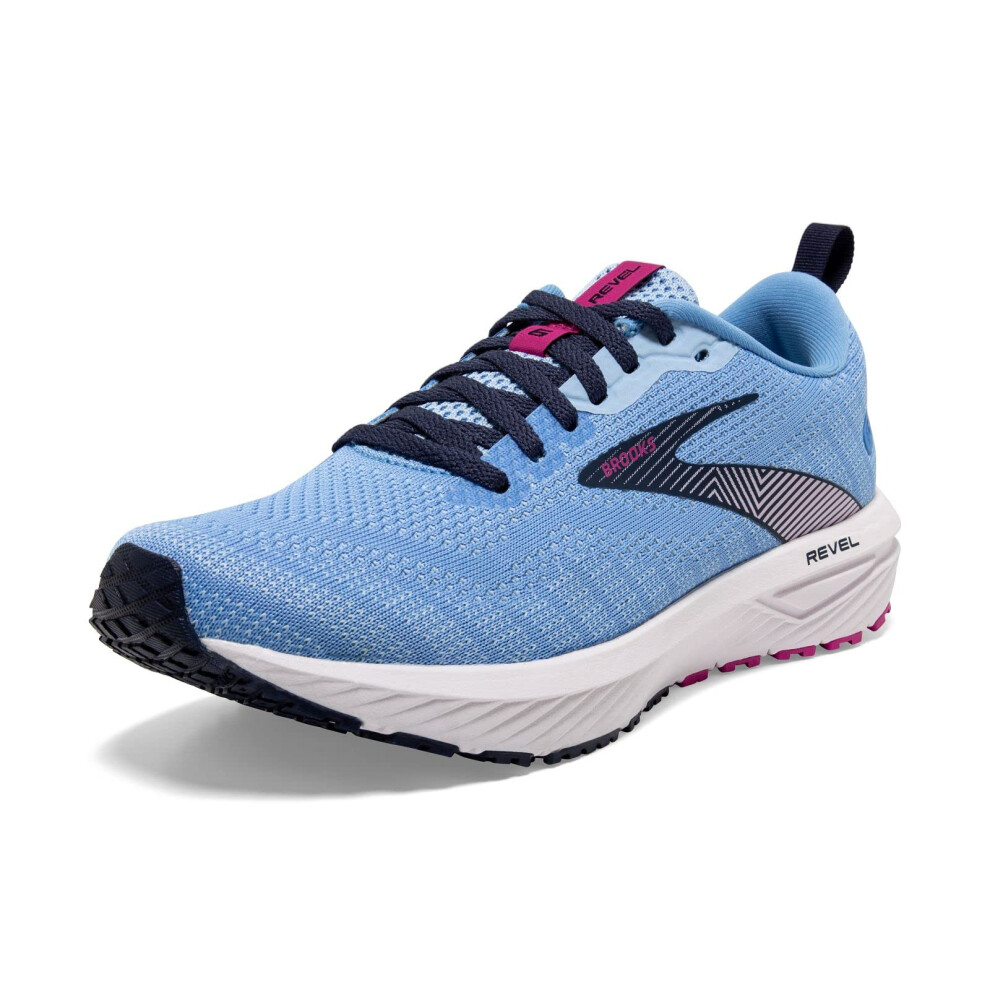 Brooks Womens Revel 6 Neutral Running Shoe - Marina/Lilac Rose/Pink Lady - 6.5 Medium