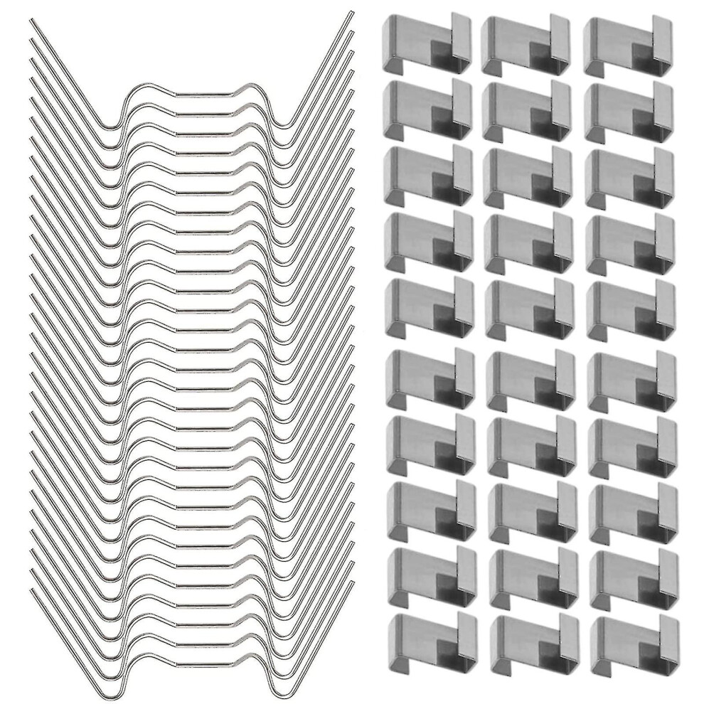 100pcs Greenhouse Clips for Glass,Clips de fixation pour vitres de serre en acier inoxydable