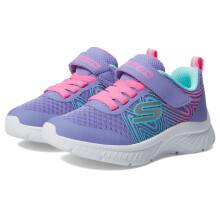 Skechers Unisex-Barn Microspec Plus - Swirl Sweet Sneakers, Perwinkle/Multi, 11 Little Kid