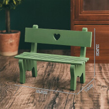 (green) Mini Wooden Garden Bench Decorative Photo Props