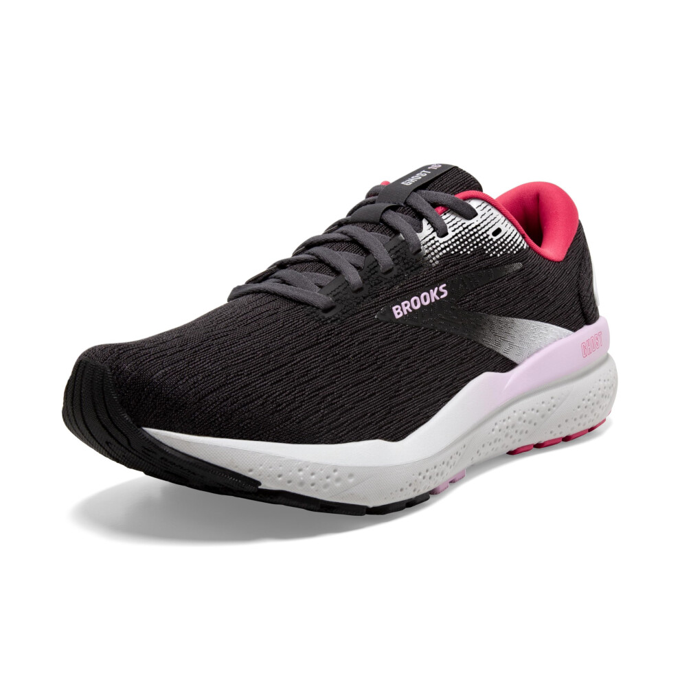 Brooks Womens Ghost 16 Neutral Running Shoe - Black/Ebony/Raspberry - 7.5 Medium