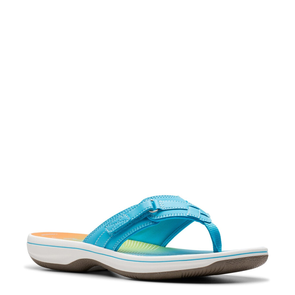 Clarks Women's Breeze SEA Flip-Flop  Turquoise Ombre  11