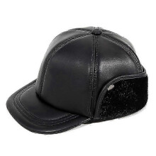 (XL)Mimigo Sheepskin Lambskin Hats-genuine Leather Mens Caps,outdoor Real Leather Baseball Cap,driving Natural Sheepskin Warm Hat