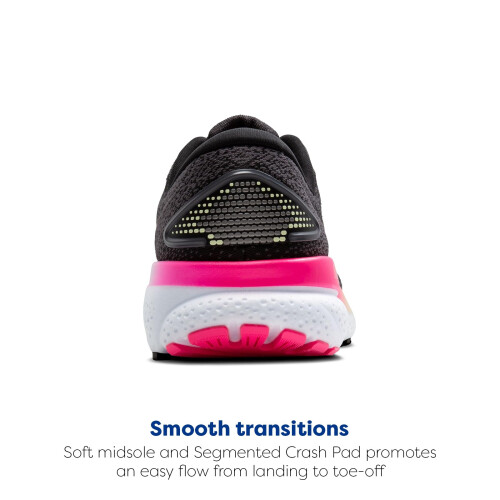 Brooks Brooks Womens Ghost 16 Neutral Running Shoe - Black/Pink/Yellow - 7 Medium 2
