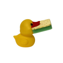 Animal Shape Novelty Kitchen Sponge Holder and Sponge Choice of Frog or Duck (Yellow Duck)