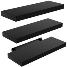 Amada homefurnishing flytande hyllor svarta vgghyllor med osynliga parentes fr sovrum badrummet vardagsrum kk set av 3 - amfs07