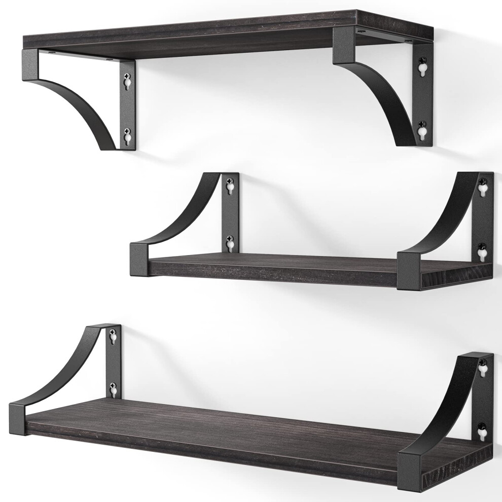 AMADA HOMEFURNISHING Étagères flottantes à fixation murale, ensemble de 3, style rustique