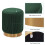 DUHOME Moderner runder Ottoman-Fußhocker aus Samt, Khaki 3