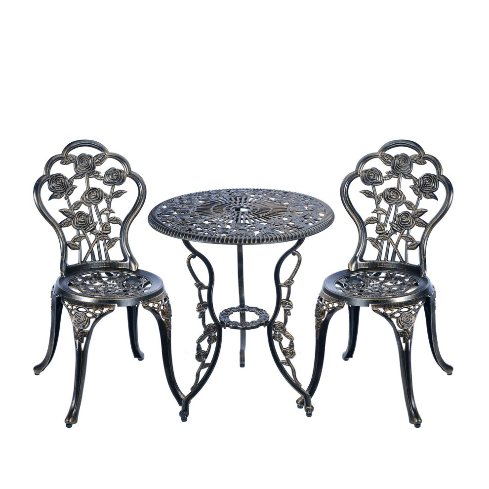 Ensemble de bistrot 3 pièces C/G Ensemble de patio extérieur en aluminium moulé antirouille Bistr