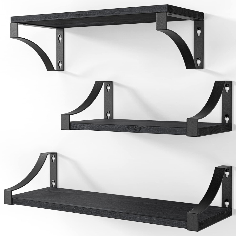 AMADA HOMEFURNISHING Étagères flottantes à fixation murale, ensemble de 3, style rustique