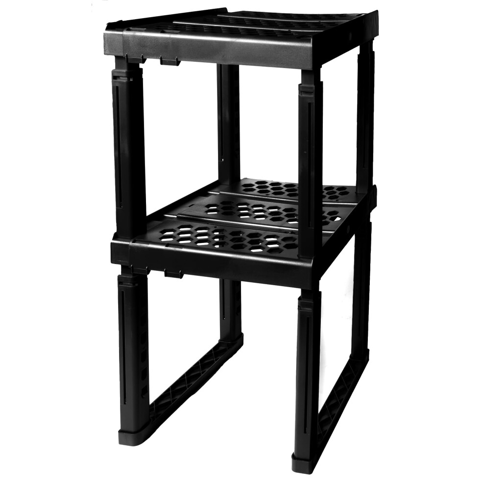 Étagère de rangement pour casiers, largeur et hauteur réglables, idéale pour les casiers d'école, de bureau et de salle de sport, noir, lot de 2