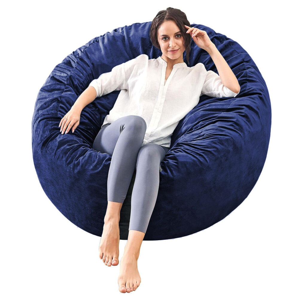 Pouf ILPEOD pour adultes, meubles en mousse à mémoire de forme, pouf pour enfants et adolescents, canapé avec housse en microfibre douce, rond